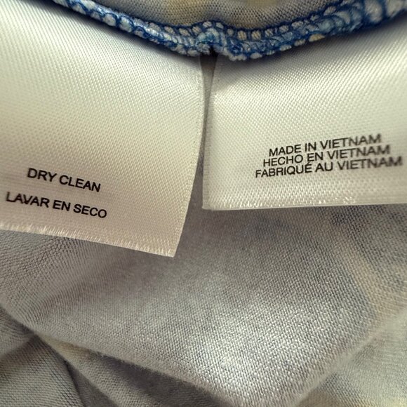 Pappagallo Blue Paisley‎ Jersey Stretch 3/4 Sleeve Dress Size L - Picture 7 of 7